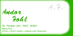 andor hohl business card